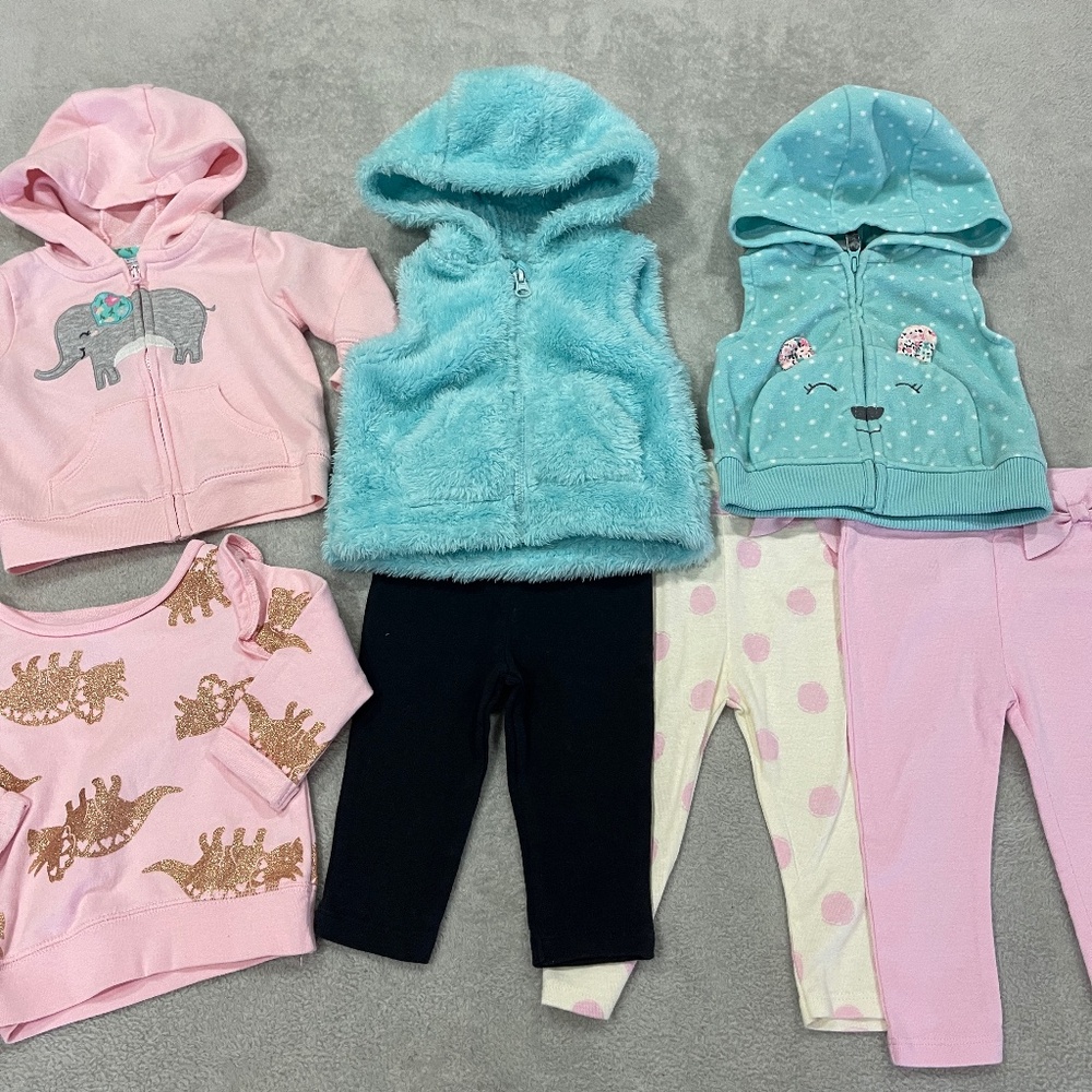 Baby Girl Size 3-6 Months Bundle- Vests, Pants and Sweatshirts